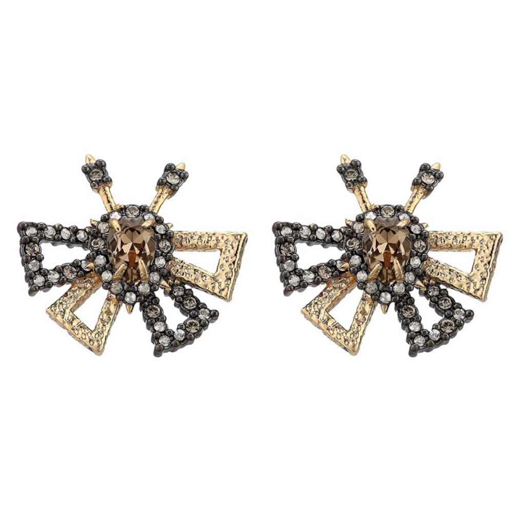 ALEXIS BITTAR Crystal Brutalist Butterfly Earrings - Picture 1 of 5